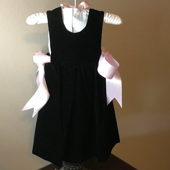Elegant Grandma-Made 2-piece Layered Pinafore Velvet Baby Dress 👶🎀 - Picture 9 of 15
